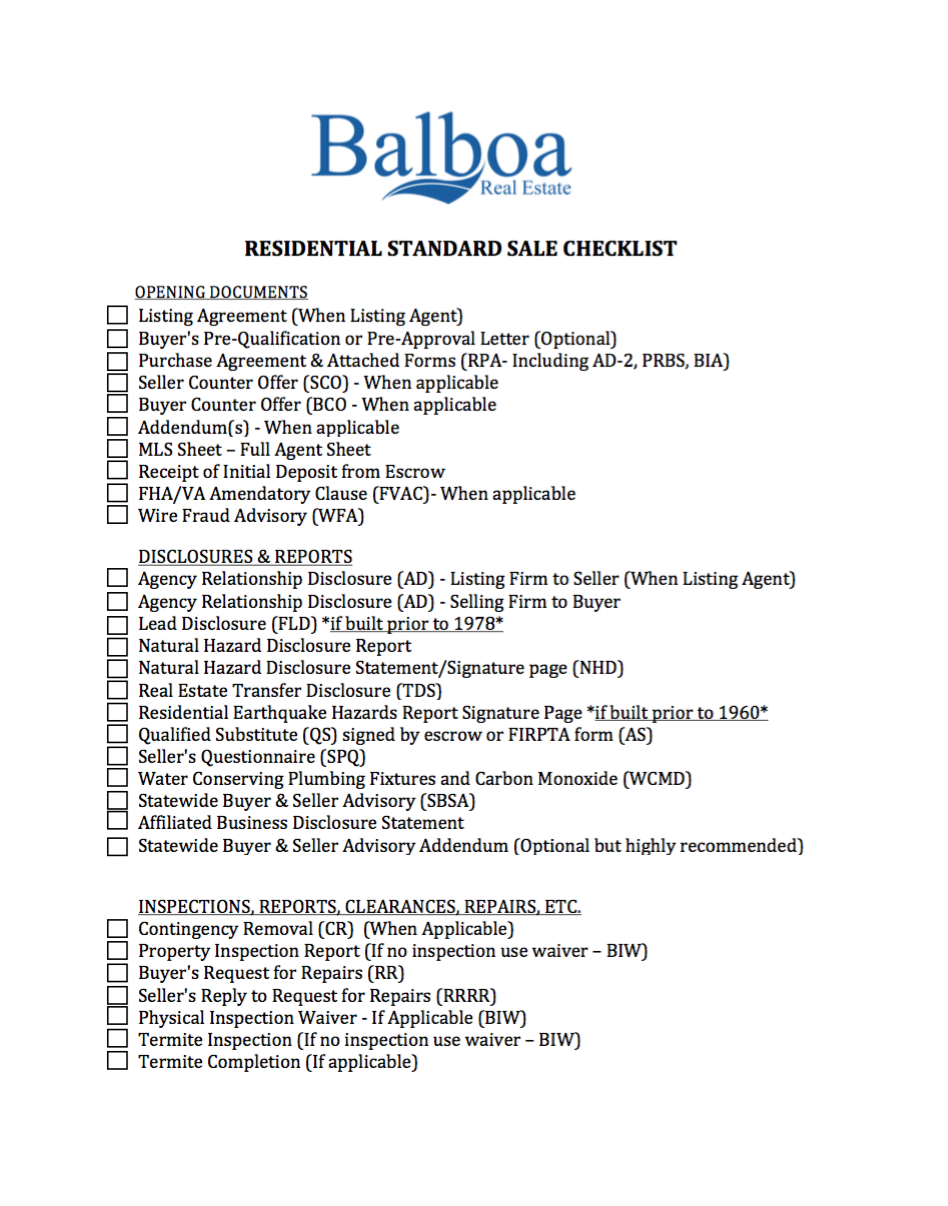 california-real-estate-transaction-checklist-balboa-real-estate